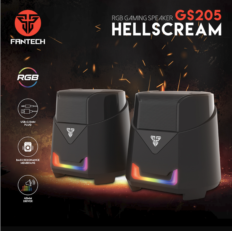 Picture of FANTECH GS205 HELLSCREAM Gaming Speakers USB And 3.5MM Plug Wired RGB PC Sound Box For Computer Game FPS MOBA RPG Gamers