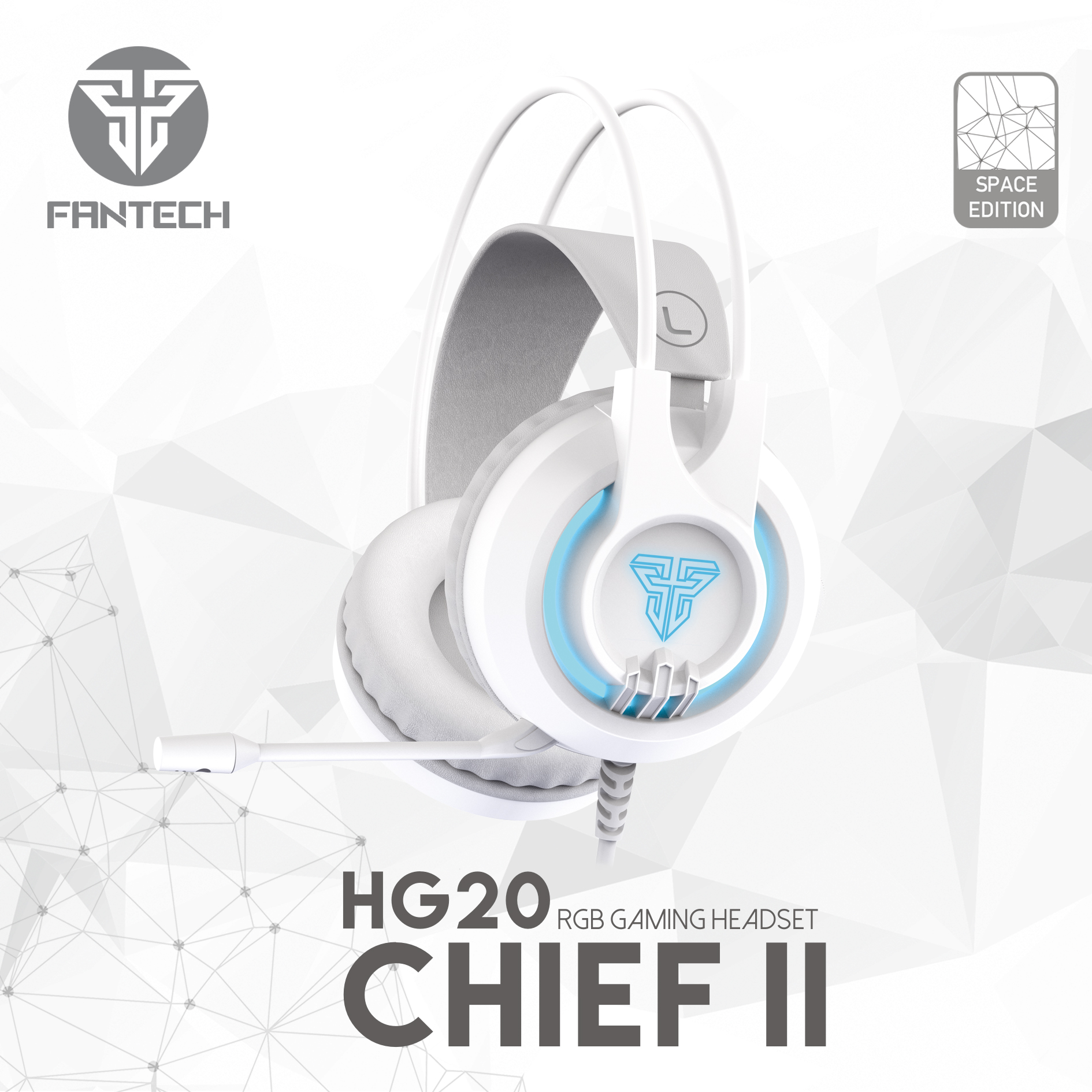 Picture of FANTECH CHIEF II HG20 Wired Headset Gamer PC 3.5mm PS4 Headsets White LED Earphones with Microphone for PS4 PC Headphone Gamer White