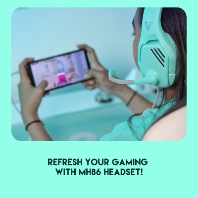 Picture of FANTECH VALOR MH86 MULTI PLATFORM GAMING HEADSET, Foldable Microphone, Multi-Platform Compatibility, Adjustable Headband, Noise Cancellation, Mint Edition.