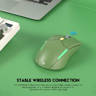 Picture of FANTECH WGC2 VENOM II 2.4G Wireless Gaming Mouse Pixart 3212 2400DPI RGB Rechargeable Mouse Ergonomic Mice For Laptop PC BLACK