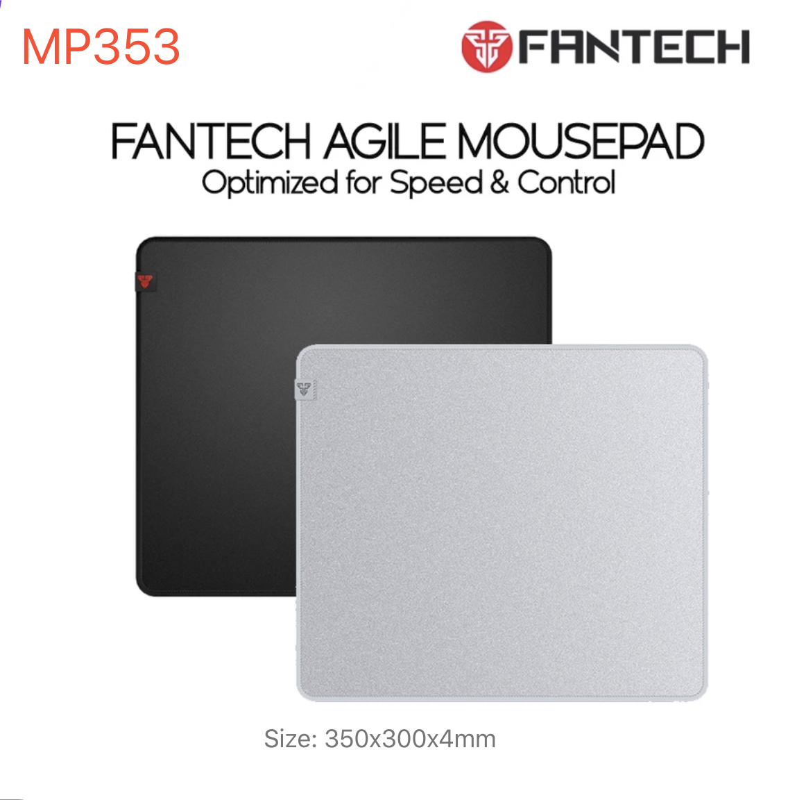 Picture of FANTECH AGILE MP353 Gaming Mousepad Waterproof Speed Silk Surface For Gamers 350x300x4mm