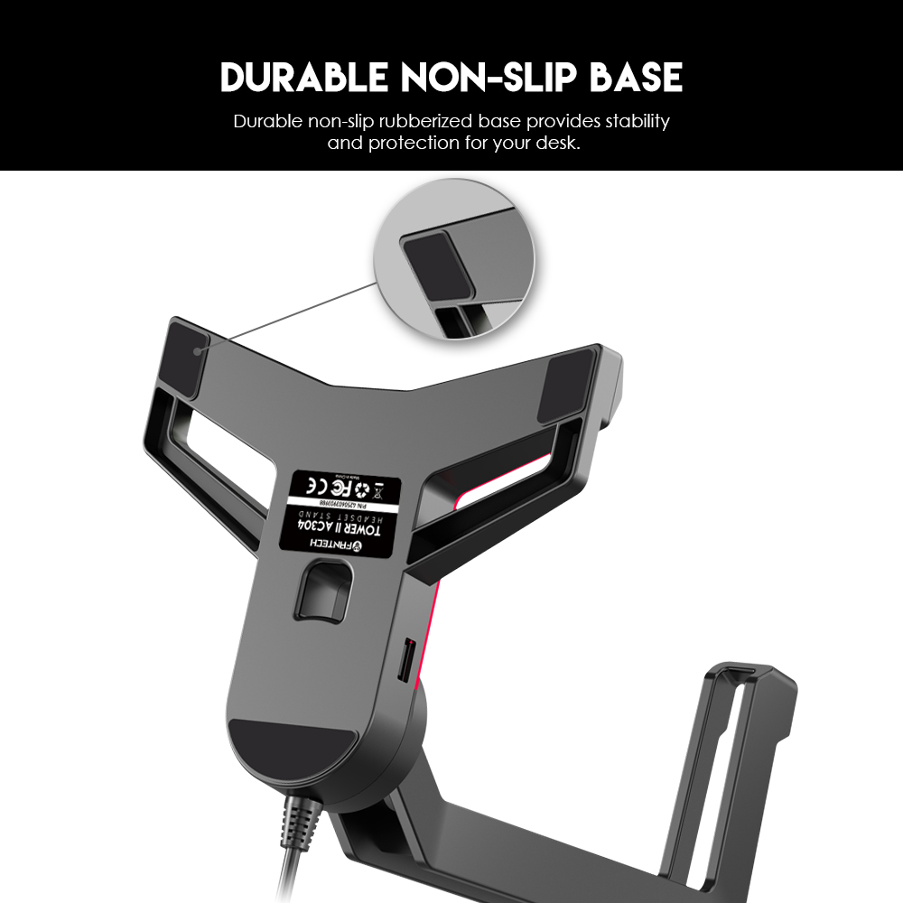 Picture of FANTECH AC304 PRO TOWER II RGB HEADSET STAND With Rubberized base for maximum stability Black.