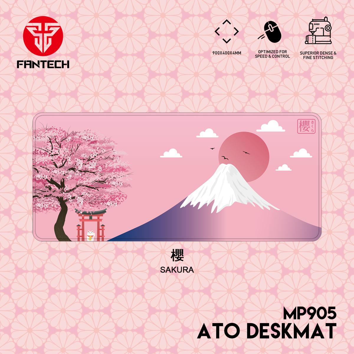 Picture of FANTECH ATO MP905 Gaming Mousepad 900x400x4mm XXL Mouse Pad Anti-splash Water-Resistant and Anti-Fray Edge Stitching for Gamer Sakura Edition