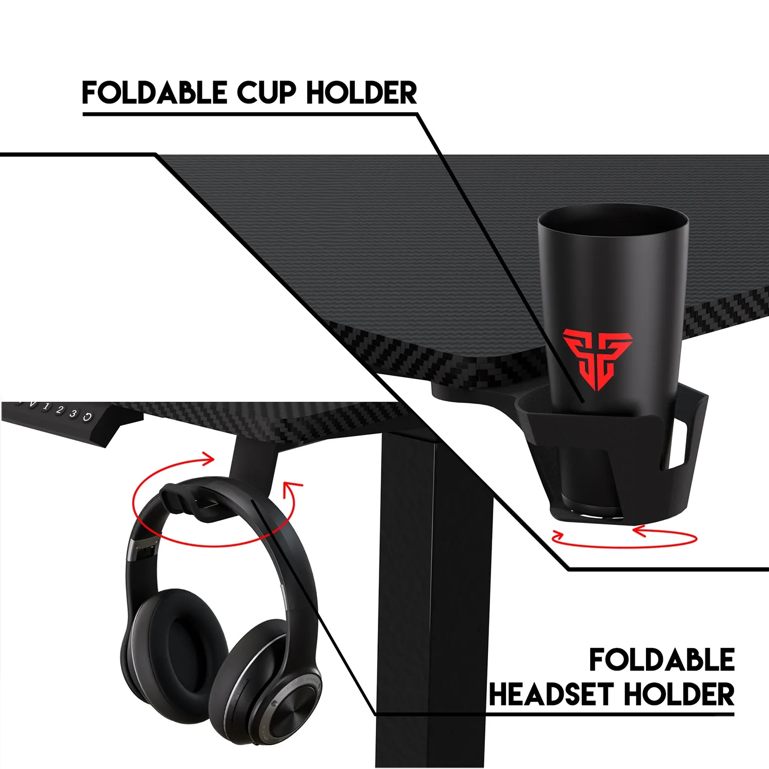 Picture of FANTECH GD914 ADJUSTABLE RISING DESK FULL AUTOMATIC MOTOR FUNCTION GAMING TABLE FOR OFFICE HOME