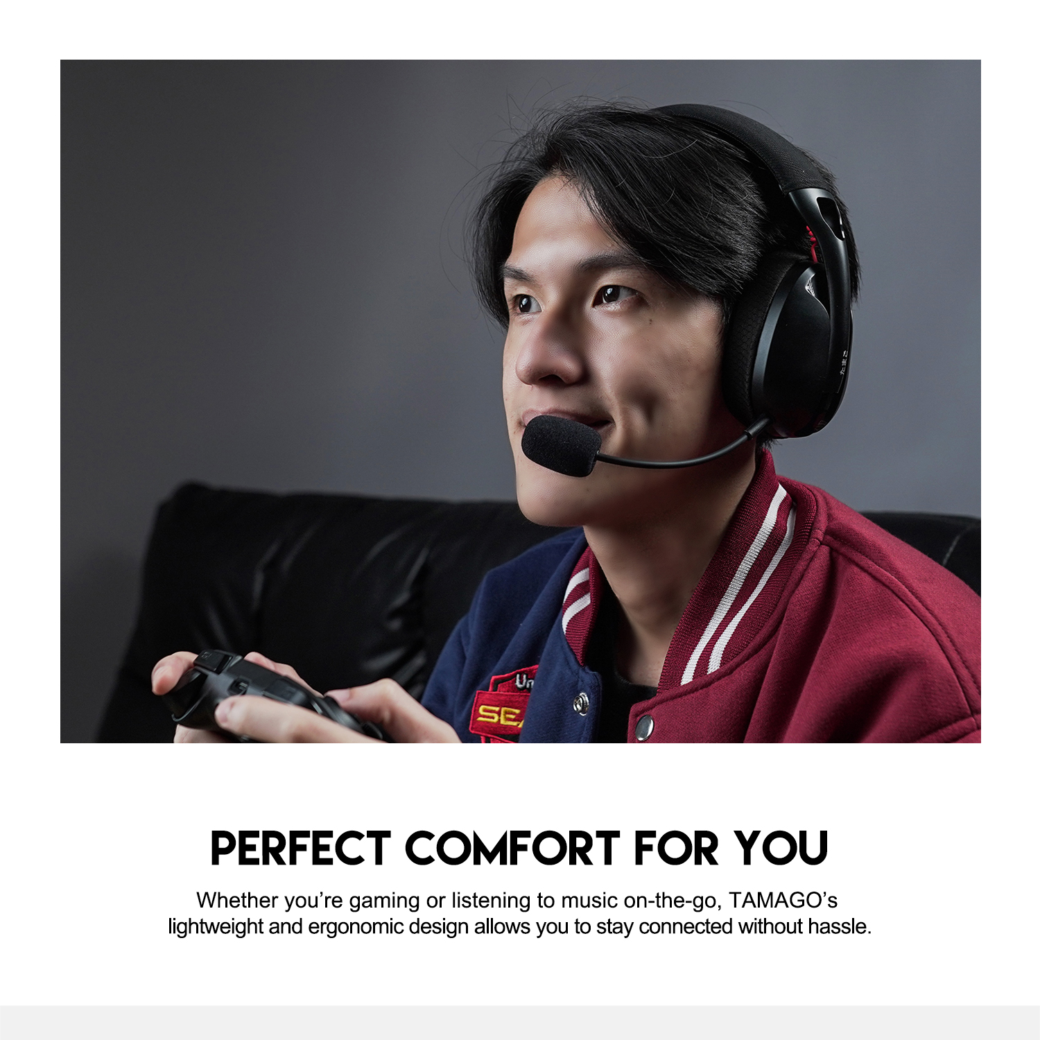 Picture of FANTECH WHG01 Tamago Gaming Headphones 2.4Ghz BT5.2 and 7.1 Surround Headset with Microphone Call Noise Reduction for PS5 Gamer