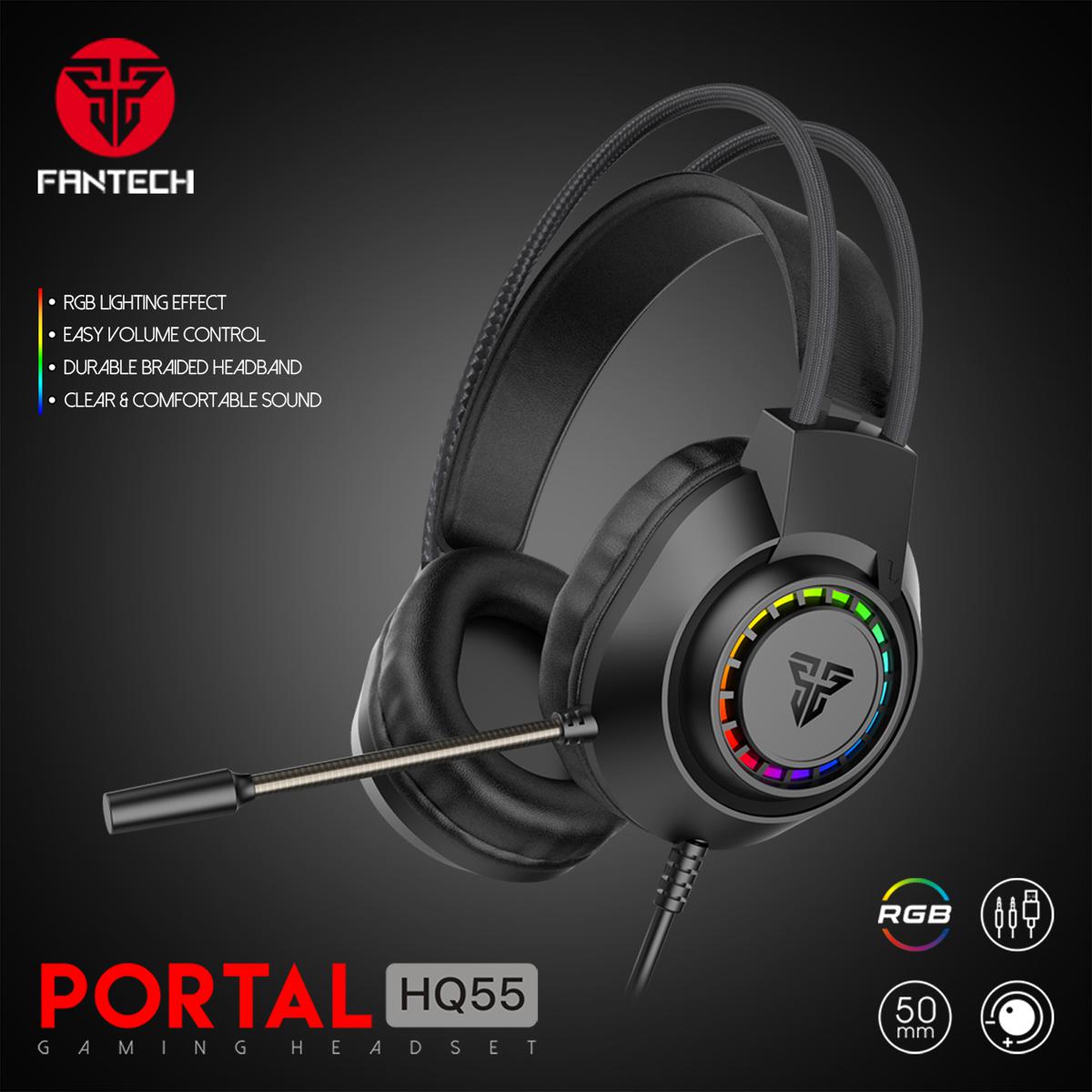 Picture of Fantech Portal HQ55 Gaming Headset with RGB Lighting Effect to Enhance Gaming Style, Lightweight but Durable