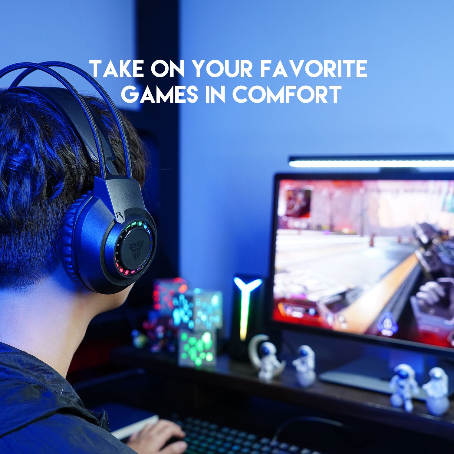 Picture of Fantech Portal HQ55 Gaming Headset with RGB Lighting Effect to Enhance Gaming Style, Lightweight but Durable