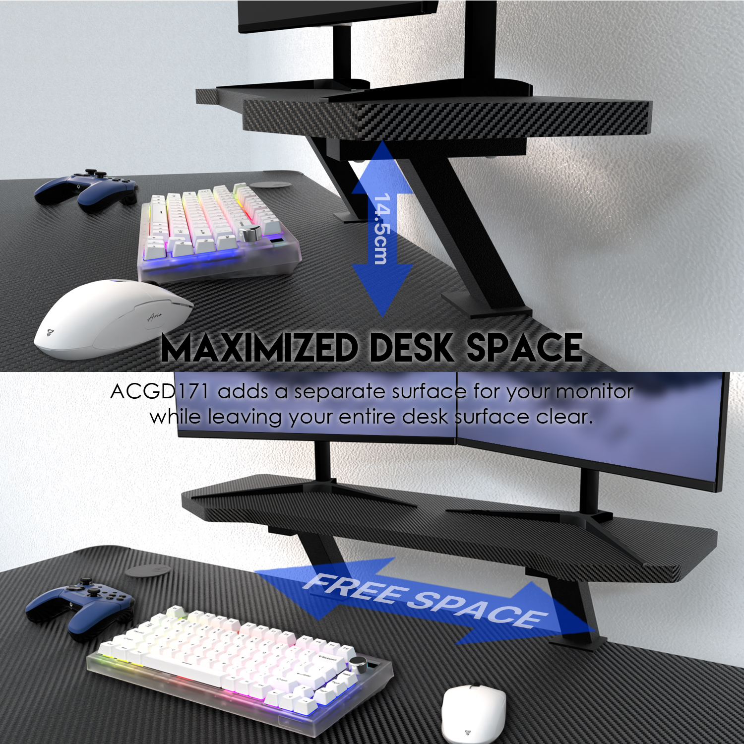 Picture of Fantech ACGD171 Monitor Stand Premium Material and Maximize Desk Space
