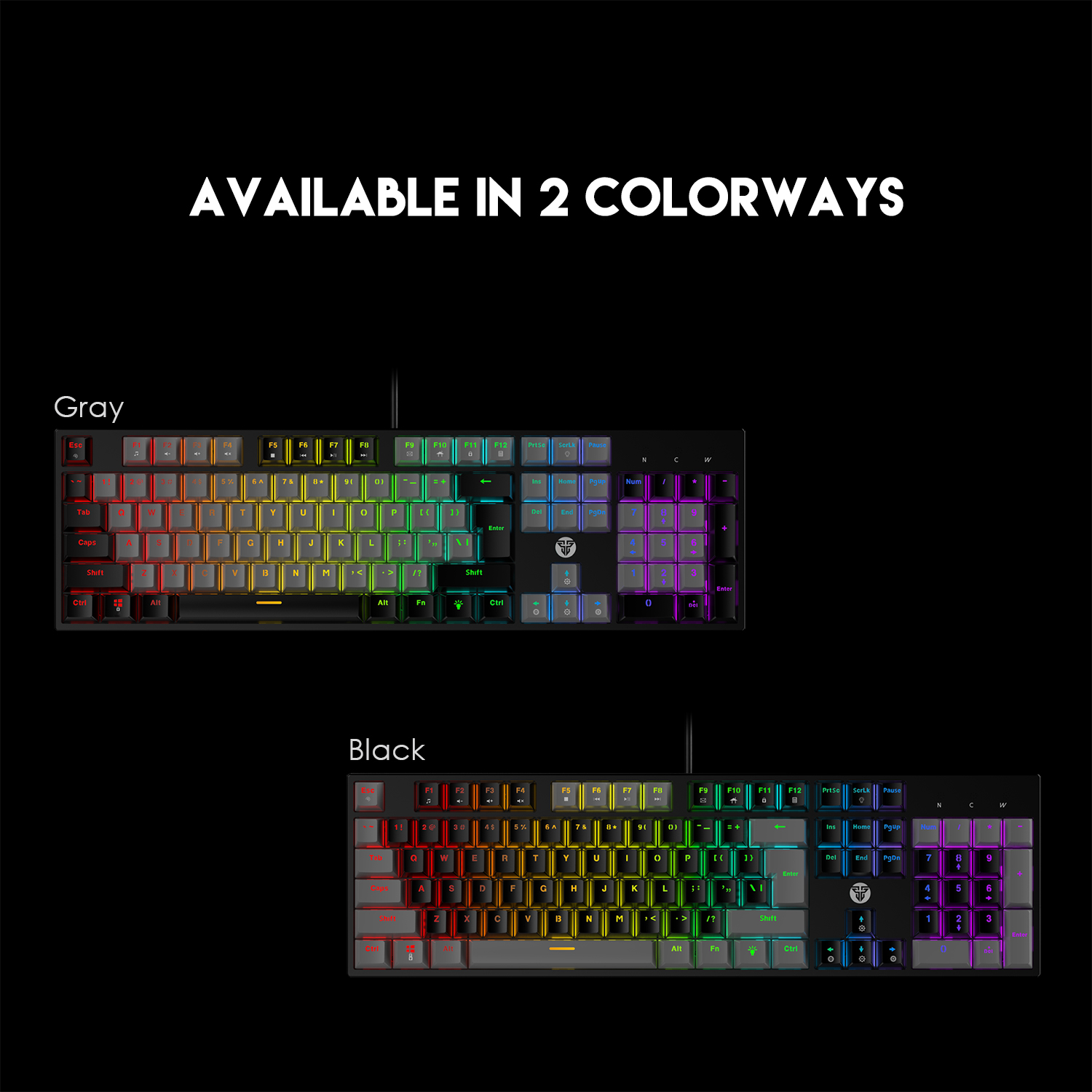 Picture of FANTECH MK886 ATOM RGB MECHANICAL KEYBOARD Double-Injection Key, 104 Keys, Red And Blue Switch, 25 Keys Anti-Ghosting For PC, Laptop