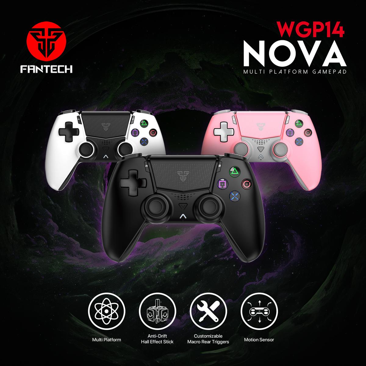 Picture of FANTECH WGP14 NOVA Multi-Platform GamePad Anty-Drift Hall Effect Stic Customizable Macro Rear Triggers Motion Sensor Gaming Gamers Controller For PS3, PS4, IOS, Android & Windows 22 buttons.
