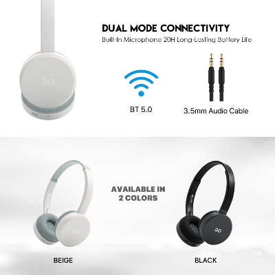 Picture of FANTECH WH02 GO AIR WIRELESS HEADPHONES LIGHTWEIGHT PERFECT COMFORT DUAL MODE BT5.0 & 3.5MM JACK GAMING HEADSET HEADPHONE FOR MOBILE PC LAPTOP.