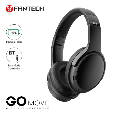 Picture of FANTECH WH03 GO MOVE WIRELESS BLUETOOTH HEADPHONE BTA 5.0 And 3.5mm Dual Mode Connection 40mm Driver 16 Hours Playback Time For Gaming Gamers Headset.