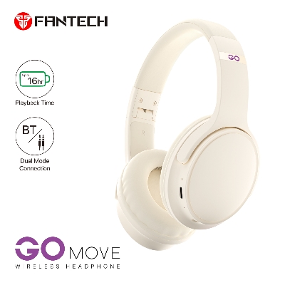 Picture of FANTECH WH03 GO MOVE WIRELESS BLUETOOTH HEADPHONE BTA 5.0 And 3.5mm Dual Mode Connection 40mm Driver 16 Hours Playback Time For Gaming Gamers Headset.