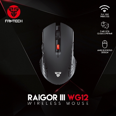 Picture of FANTECH RAIGOR III WG12 Stable 2.4Ghz Connection Wireless Mouse 2000 DPI Pixart Sensor Ambidextrous Design Portable Mice For Laptop PC Computer Gaming Gamer