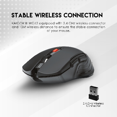 Picture of FANTECH RAIGOR III WG12 Stable 2.4Ghz Connection Wireless Mouse 2000 DPI Pixart Sensor Ambidextrous Design Portable Mice For Laptop PC Computer Gaming Gamer
