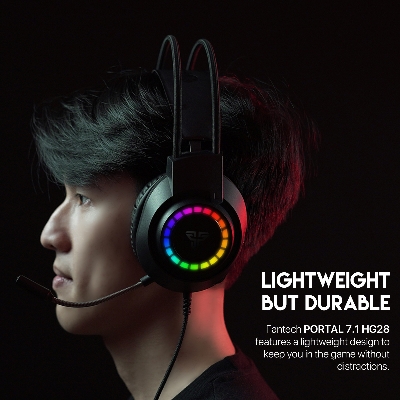 Picture of Fantech HG28 Portal 7.1 Virtual Surround Sound Gaming Headset with RGB Lighting Effect, Clear and Comfortable Sound