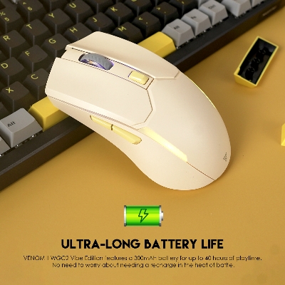 Picture of FANTECH WGC2 VENOM II VIBE  2.4G Wireless Gaming Mouse Pixart 3212 2400DPI RGB Rechargeable Mouse Ergonomic Mice Gaming Gammer For Laptop PC Beige