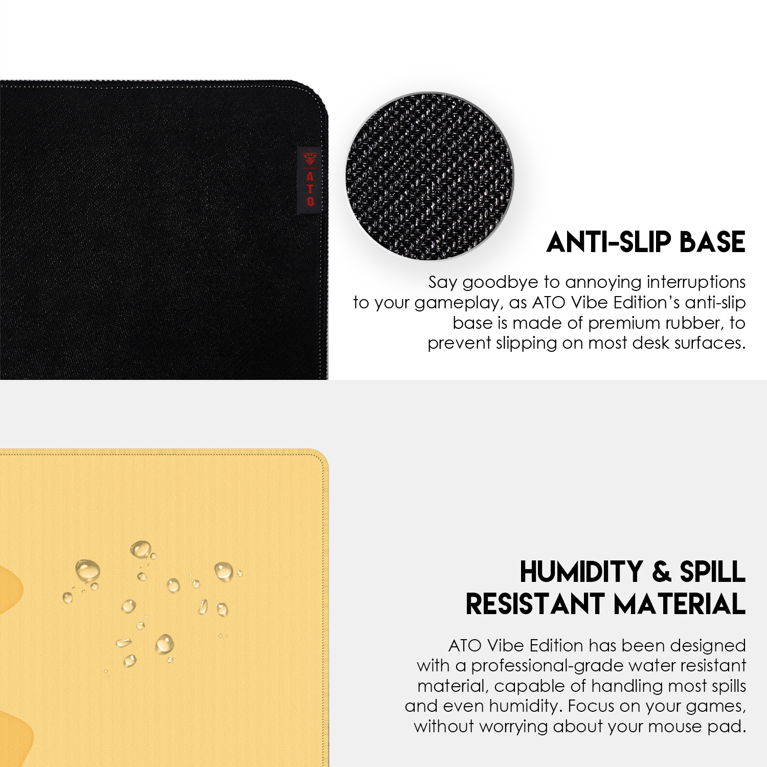 Picture of FANTECH ATO MP905 VIBE EDITION DESK MAT Durable Edge Stitching Water Proof Silky Smooth Surface Anti-Slip Base Mousepad Size 900x400x4mm For Gaming Gamers Design Sandy Charcoal