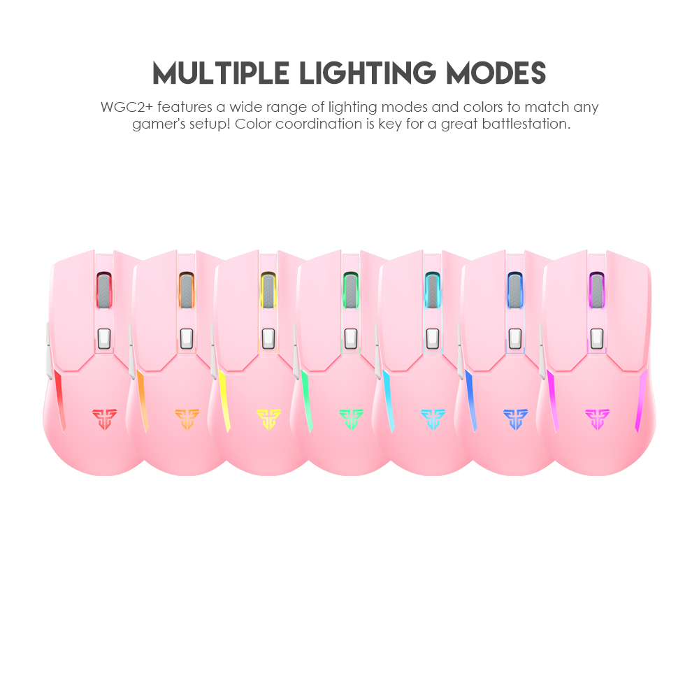 Picture of FANTECH WGC2 VENOM II VIBE  2.4G Wireless Gaming Mouse Pixart 3212 2400DPI RGB Rechargeable Mouse Ergonomic Mice Gaming Gammer For Laptop PC Pink