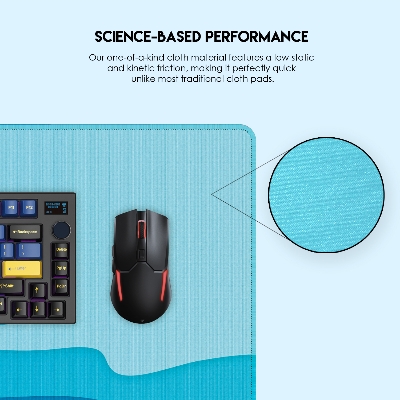 Picture of FANTECH ATO MP905 VIBE EDITION DESK MAT Durable Edge Stitching Water Proof Silky Smooth Surface Anti-Slip Base Mousepad Size 900x400x4mm For Gaming Gamers Design Seaside Wave