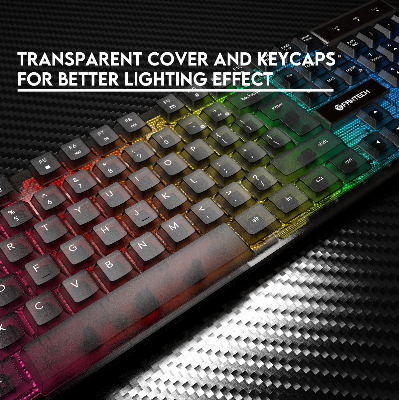 Picture of FANTECH SHIKARI K515 RGB Membrane Gaming Keyboard With Advance Anti-Ghosting Transparent Cover And Keycaps For Better Lighting Effect