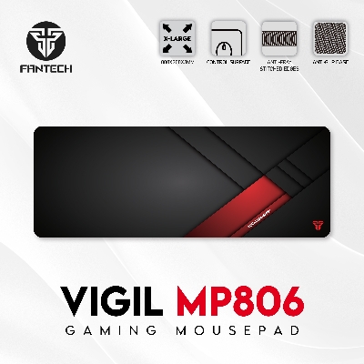 Picture of FANTECH VIGIL MP806 Large Gaming Mousepad Anti Slip Base With Speed Surface And Anti Fray Stitched Edges For Gaming Gamers Office Home Mouse Pad Size 80 x 30 x 1.5cm