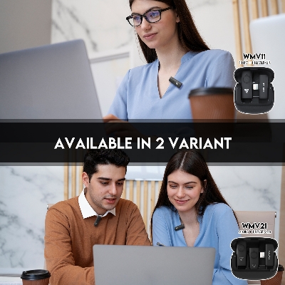 Picture of FANTECH WMV11 & WMV21 Leviosa Air Wireless Lapel Lavalier Microphone For Live Broadcast And Streaming With Noise Reduction Type-c & Lightning Single And Duel