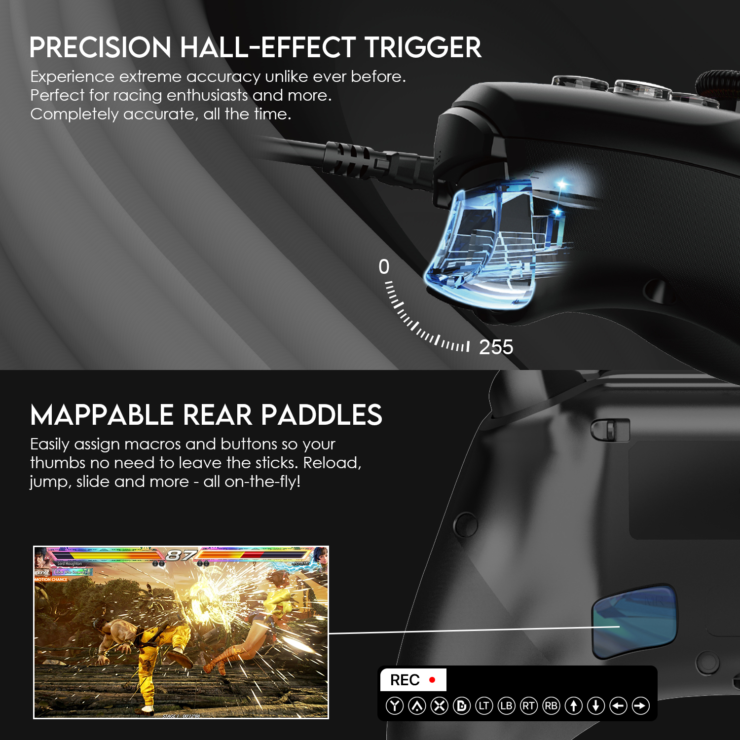 Picture of FANTECH GP15L ORION EOS LITE Multi-Platform Gamepad, Wired Gaming Controller Joystick, Hall-Effect Trigger/RGB Sticks Supports PC/Steam, Switch, PS3, Android, Tesla Vehicles, Cloud Gaming/Game Pass