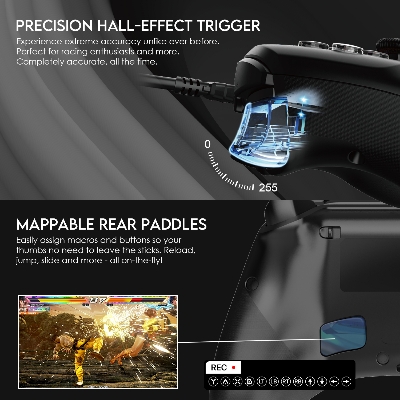 Picture of FANTECH GP15L ORION EOS LITE Multi-Platform Gamepad, Wired Gaming Controller Joystick, Hall-Effect Trigger/RGB Sticks Supports PC/Steam, Switch, PS3, Android, Tesla Vehicles, Cloud Gaming/Game Pass