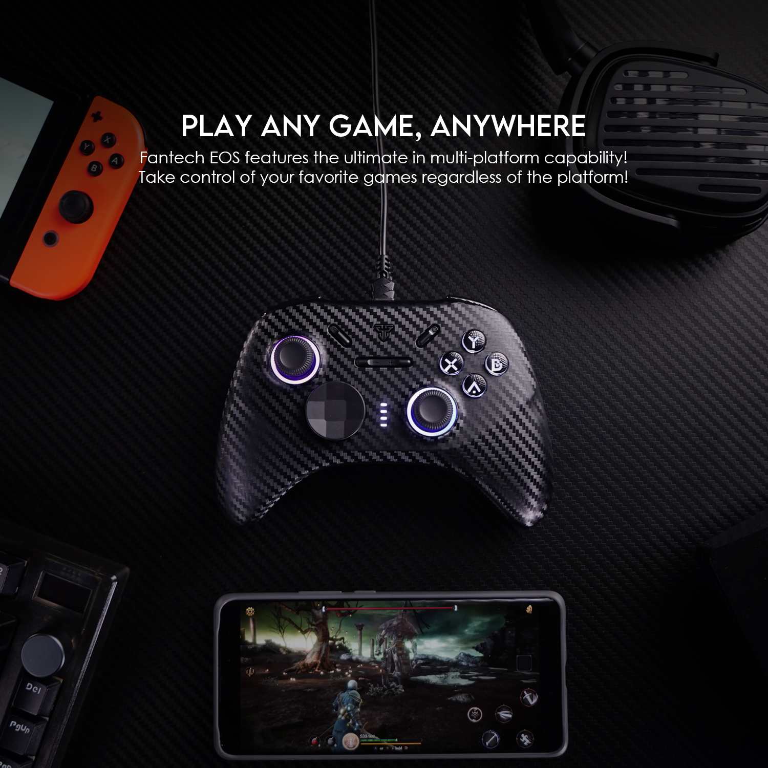 Picture of FANTECH GP15 VEGA-EOS Multi-Platform-Gamepad Wired Gaming Controller-Joystick-Hall-Effect Trigger RGB Sticks Supports PC Steam