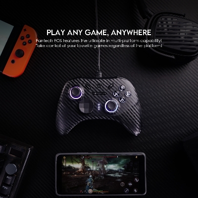 Picture of FANTECH GP15 VEGA-EOS Multi-Platform-Gamepad Wired Gaming Controller-Joystick-Hall-Effect Trigger RGB Sticks Supports PC Steam