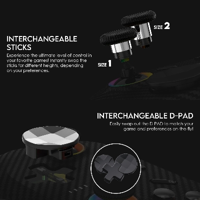 Picture of FANTECH GP15 VEGA-EOS Multi-Platform-Gamepad Wired Gaming Controller-Joystick-Hall-Effect Trigger RGB Sticks Supports PC Steam