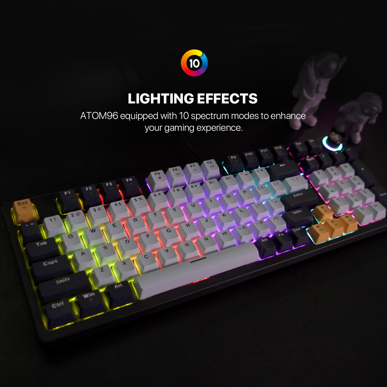 Picture of FANTECH ATOM96 MK890 V2 MIZU Edition RGB Full Key Roll Over Hot Swappable Mechanical Keyboard All Anti Ghost Keys Fully Customizable Red Switch