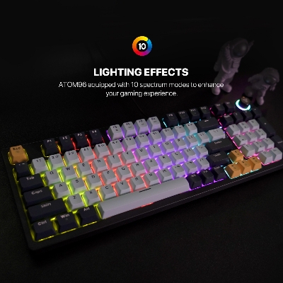 Picture of FANTECH ATOM96 MK890 V2 MIZU Edition RGB Full Key Roll Over Hot Swappable Mechanical Keyboard All Anti Ghost Keys Fully Customizable Red Switch