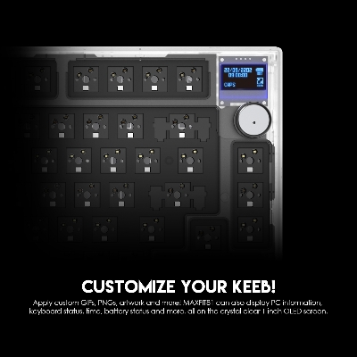 Picture of MAXFIT81 MK910 FROST WIRELESS MODULAR MECHANICAL KEYBOARD BAREBONE BLACK