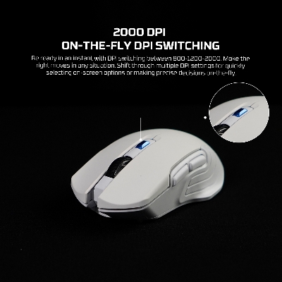 Picture of FANTECH WG12RS Raigor III Wireless Gaming Silent Mouse Pixart 3065 2000DPI Wired Mouse Poling 125Hz Macro Button Mice