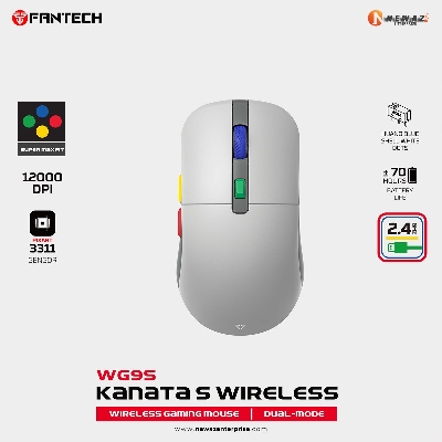 Picture of FANTECH WG9S Super Maxfit Wireless Gaming Mouse PixArt PAW3311 12000DPI Improved Ultra-Grippy Coating Wired Mouse Macro Button Mice