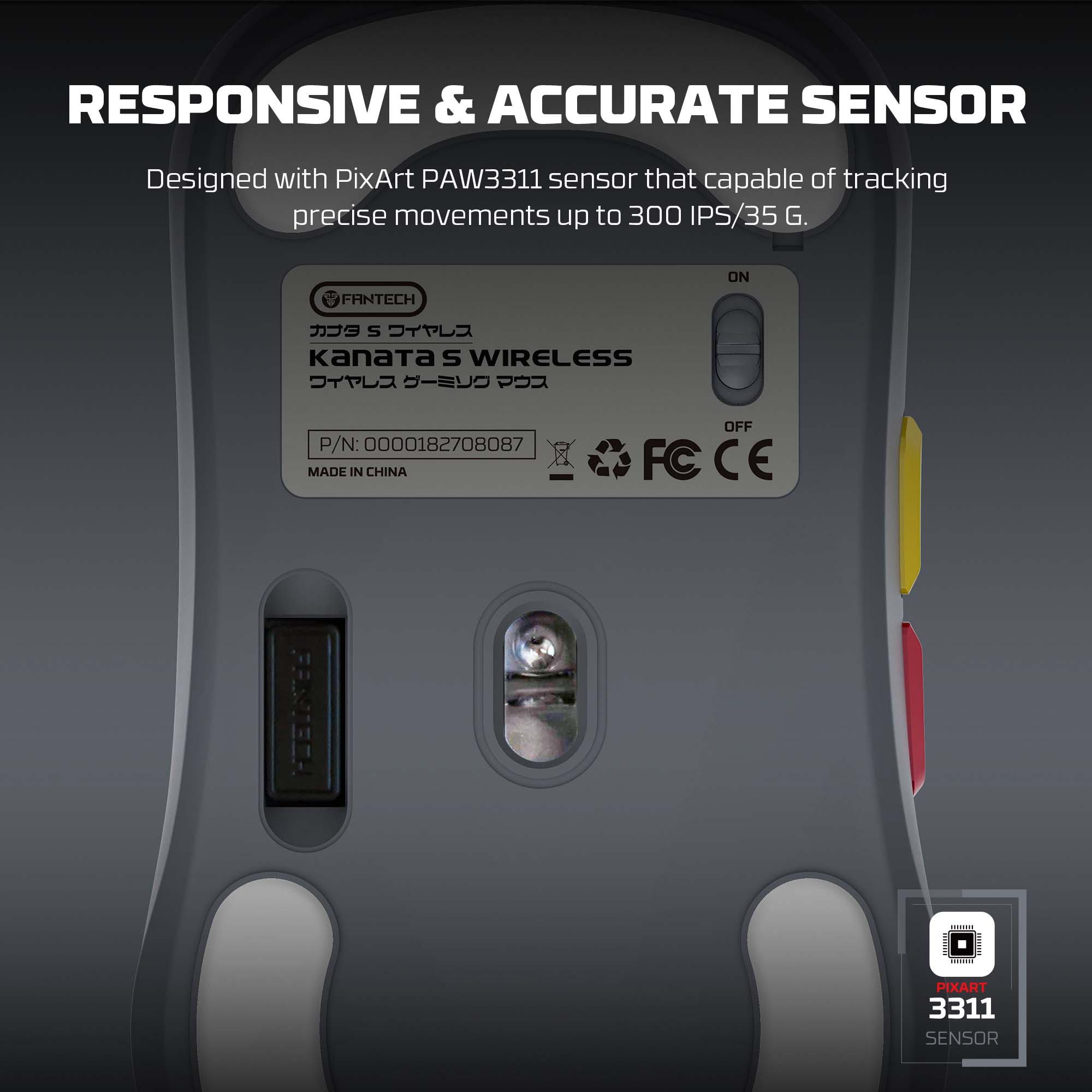 Picture of FANTECH WG9S Super Maxfit Wireless Gaming Mouse PixArt PAW3311 12000DPI Improved Ultra-Grippy Coating Wired Mouse Macro Button Mice