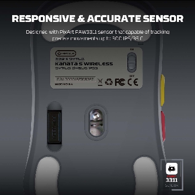 Picture of FANTECH WG9S Super Maxfit Wireless Gaming Mouse PixArt PAW3311 12000DPI Improved Ultra-Grippy Coating Wired Mouse Macro Button Mice