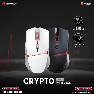 Picture of FANTECH WGC3 CRYPTO Wired And Wireless Gaming Mouse Pixart 3325 And 10000 DPI Mouse Poling 1000Hz Macro 6 Button Mice