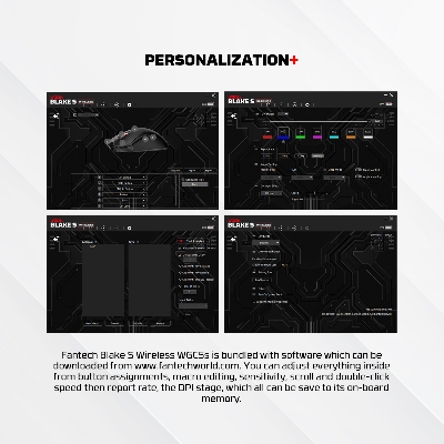 Picture of FANTECH WGC5s Wireless Gaming Mouse Pixart 3311 Sensor 12000 DPI Polling Rate Up to 1000Hz Battery 300mAh Mice