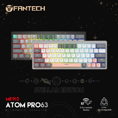 Picture of FANTECH MK912 ATOM PRO63 RGB Mechanical Gaming Keyboard Mercury Black & Saturn Grey Layout Red Switch & Blue Switch