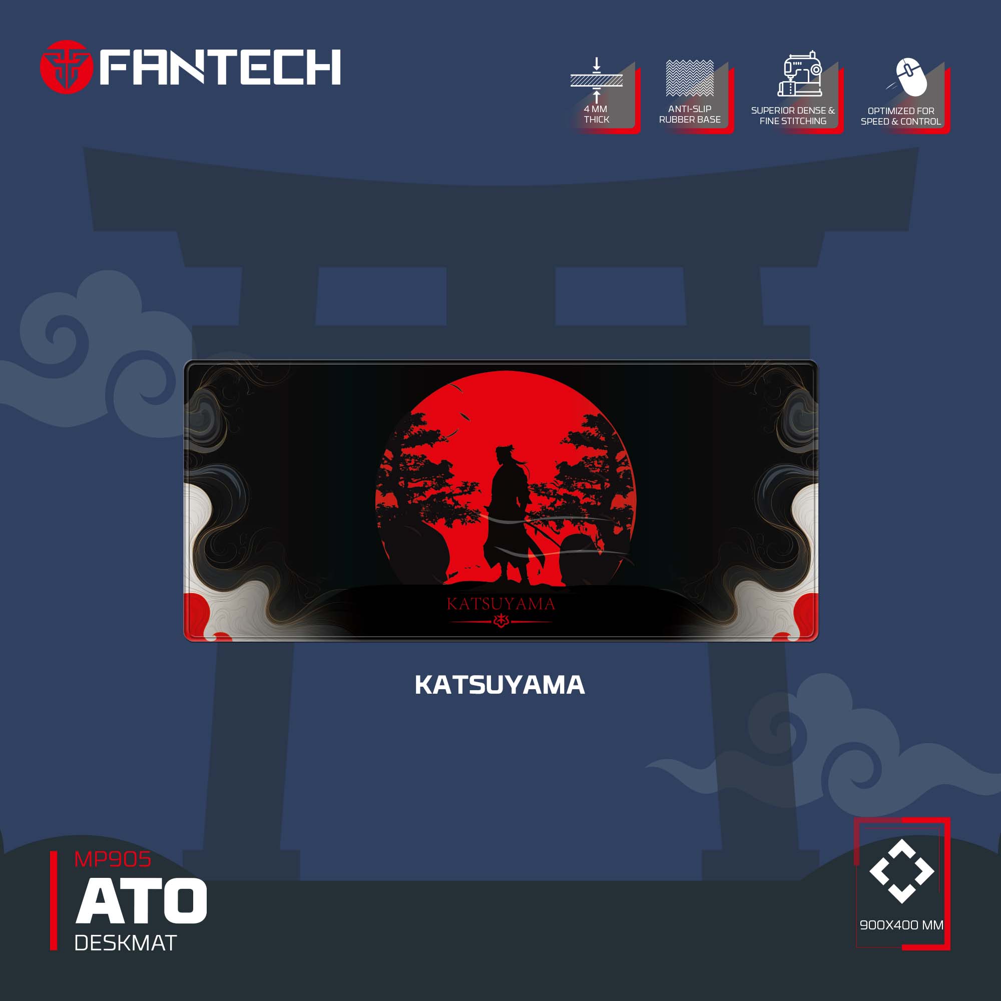 Picture of FANTECH MP905 KATSUYAMA Mousepad 900x400x4mm Anti-Slip Rubber Computer Desk Mousepad