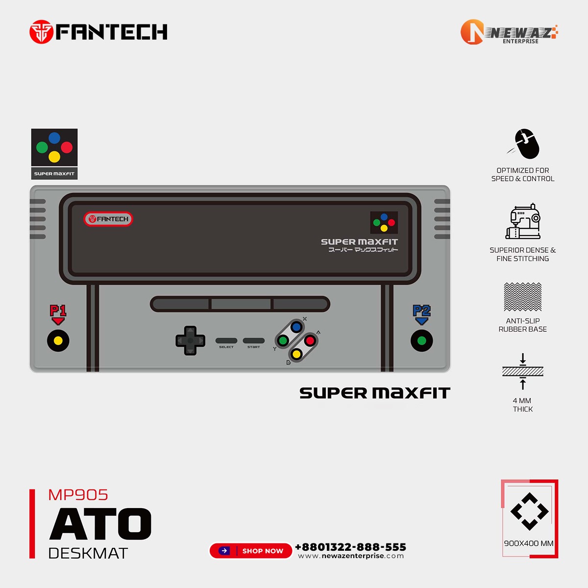 Picture of FANTECH MP905 SUPER MAXFIT Mousemat 900x400x4mm Anti-Slip Rubber Computer Desk Mousepad