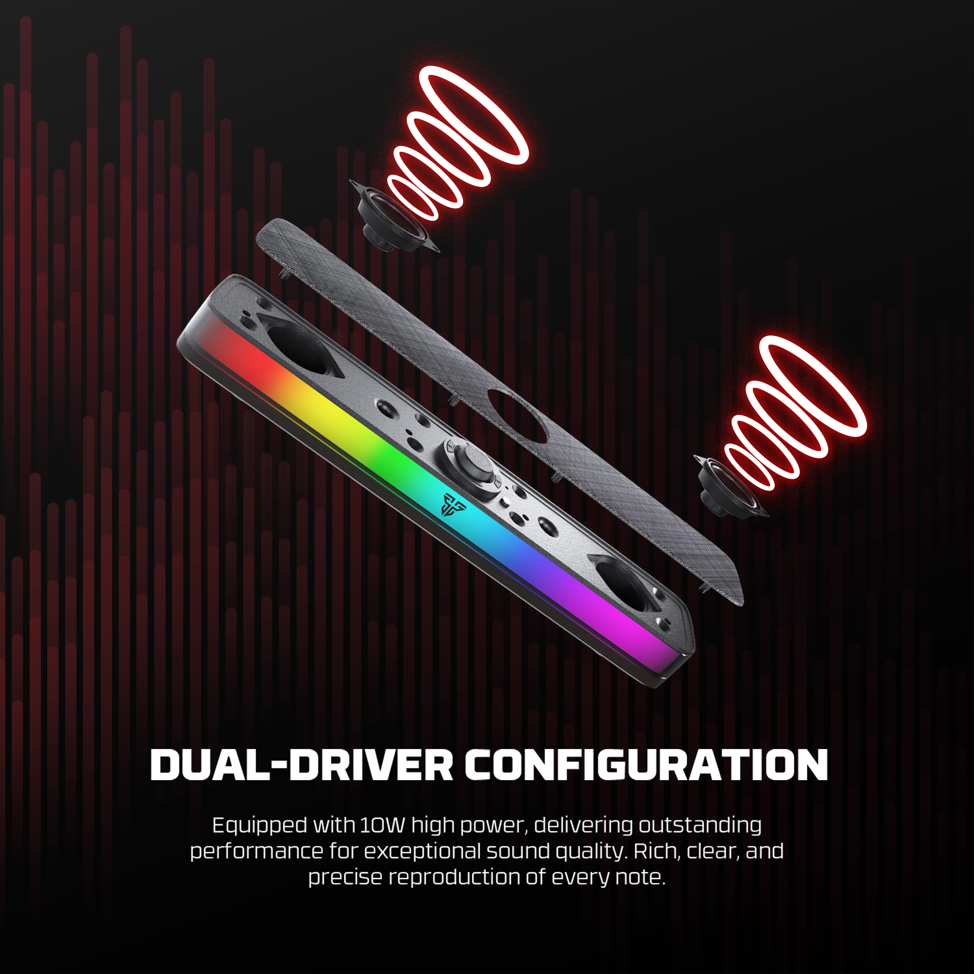 Picture of FANTECH BS151 RGB Bluetooth 5.3 Portable Gaming Speaker Wireless And Wired Soundbar Soundbox