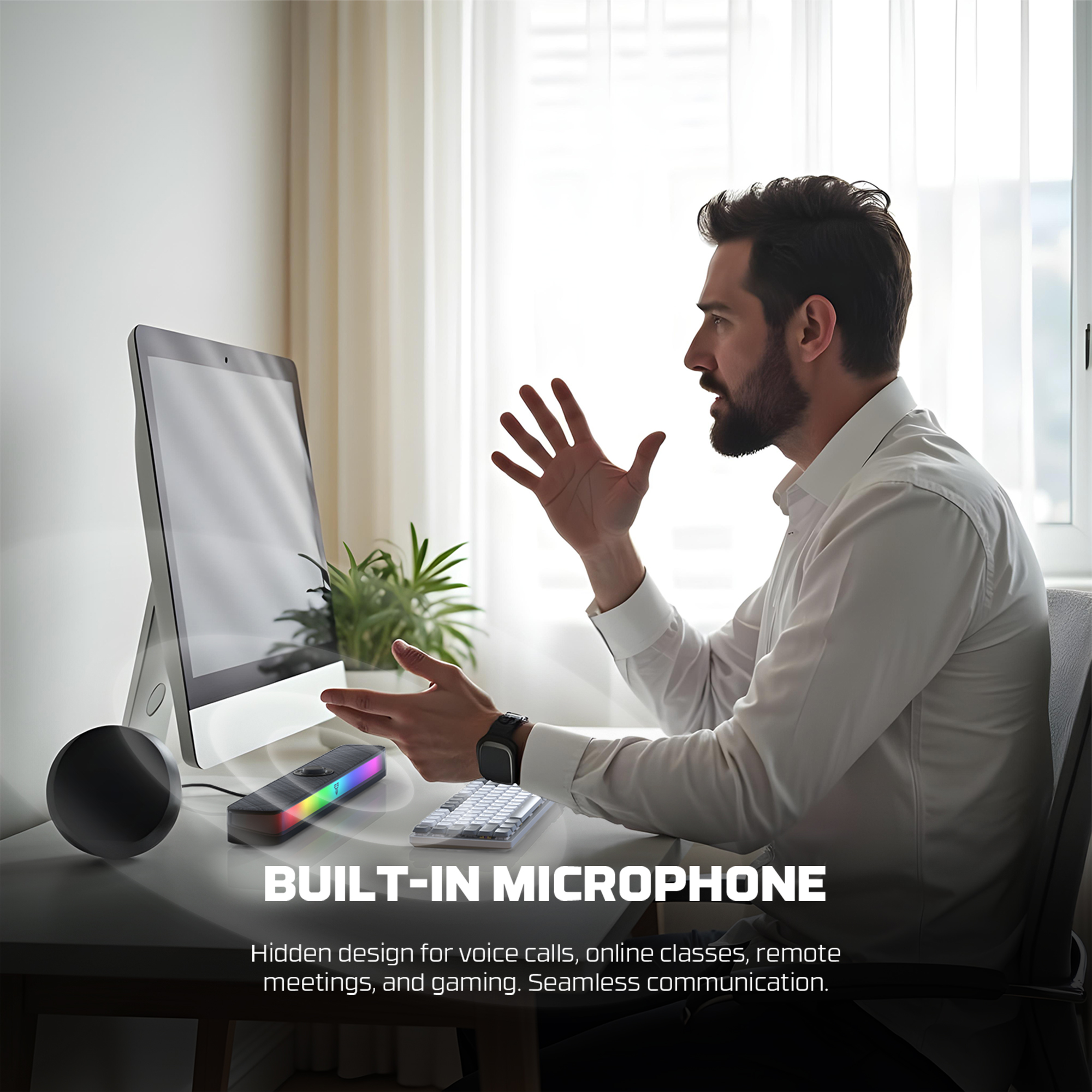 Picture of FANTECH BS151 RGB Bluetooth 5.3 Portable Gaming Speaker Wireless And Wired Soundbar Soundbox