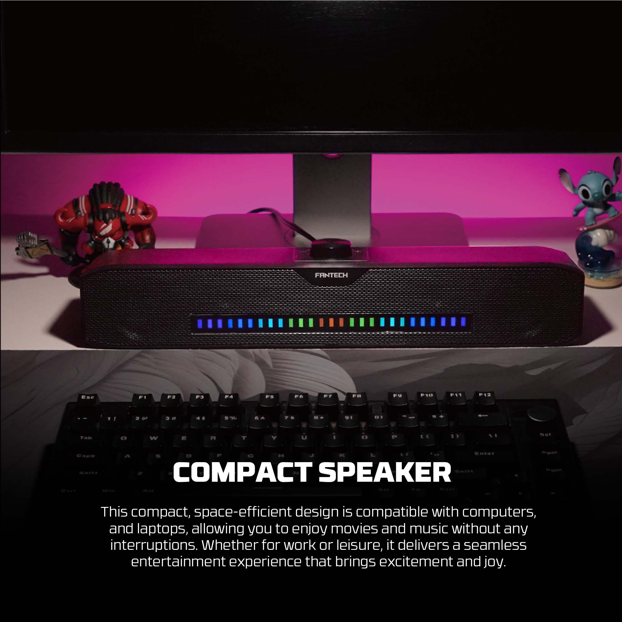 Picture of FANTECH GS303 GROOVE BAR DUAL MODE RGB Gaming Speaker Sound Bar