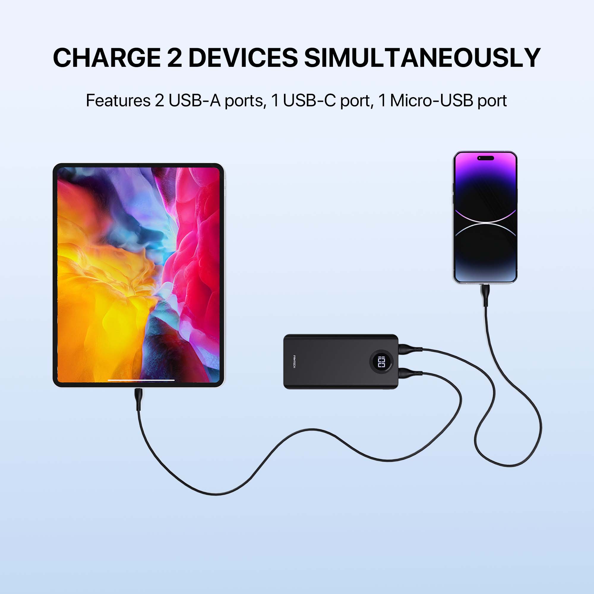 Picture of FANTECH S2 PowerBank 10000mAh Slim Mini Type C Micro Dual Output 10W Safe Reliable High-Speed Charge PowerPack Portable Power Bank
