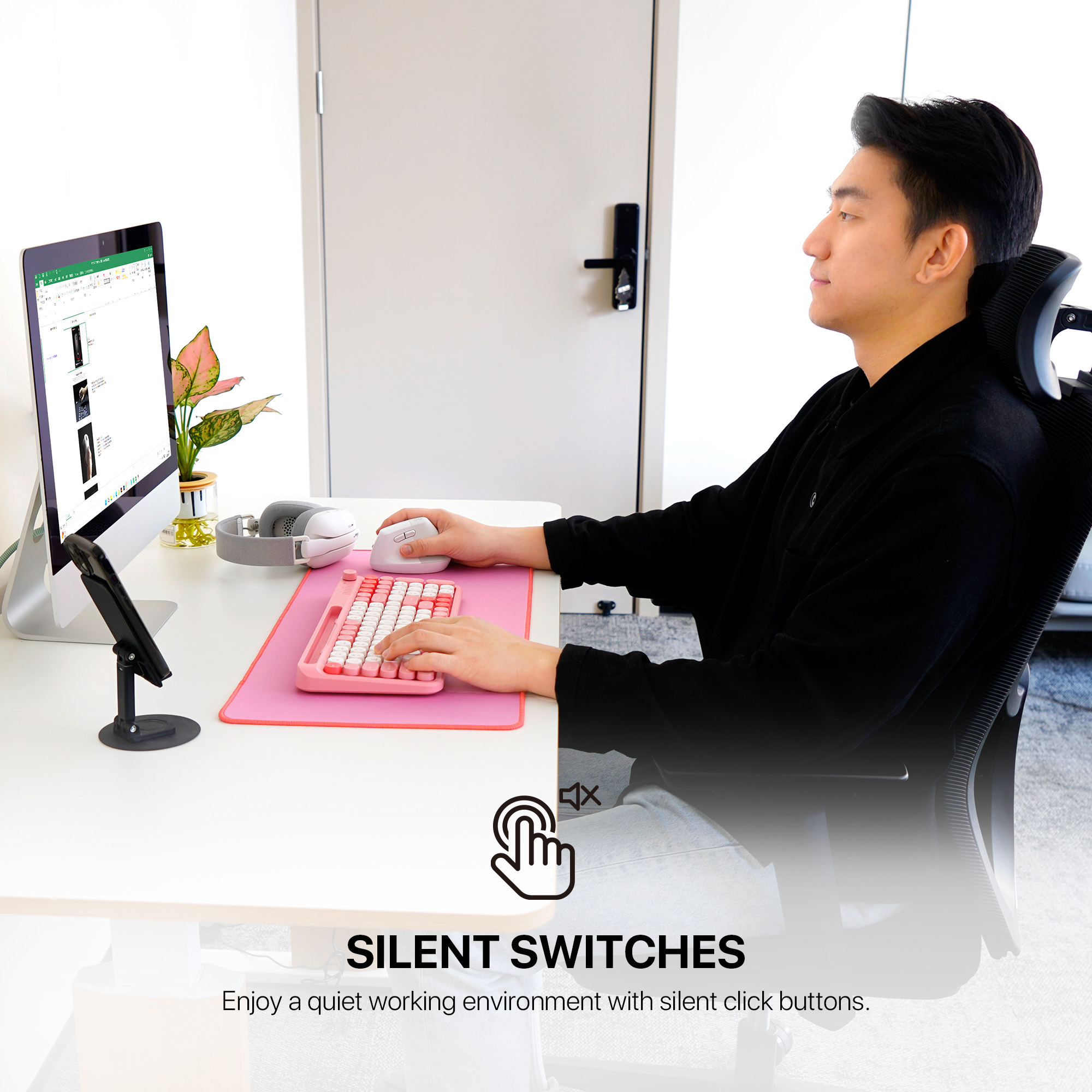 Picture of FANTECH W195R GO Comfy Mouse Vertical Ergonomic Design Wireless & Bluetooth Connection Compact Wireless Mouse