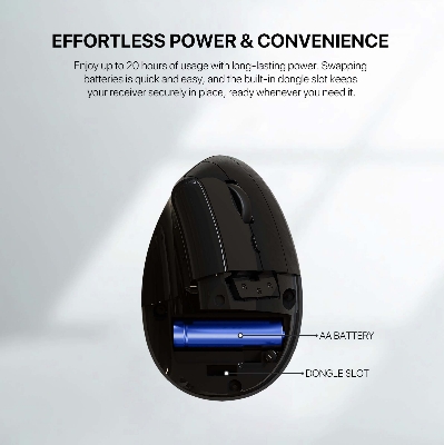 Picture of FANTECH W195 Go Comfy Mouse Vertical Ergonomic 2.4GHz Wireless and 5.1 Bluetooth Compact Mouse